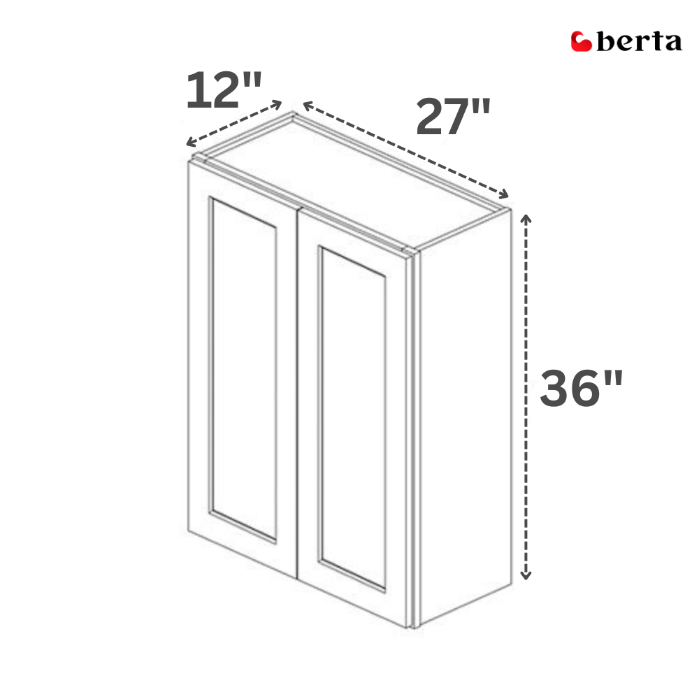 Double Door Wall Cabinet 36" High - Classic Shaker Pre-Assembled - Berta 