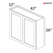 Double Door Wall Cabinet 36" High - Classic Shaker Pre-Assembled - Berta 