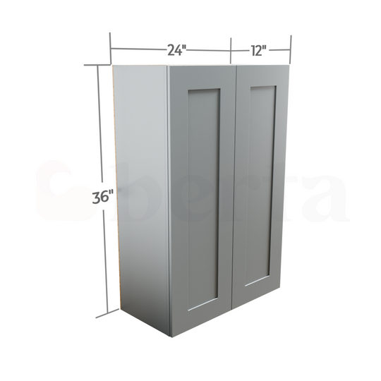 Double Door Wall Cabinet 36" High - Classic Shaker Pre-Assembled - Berta Store 