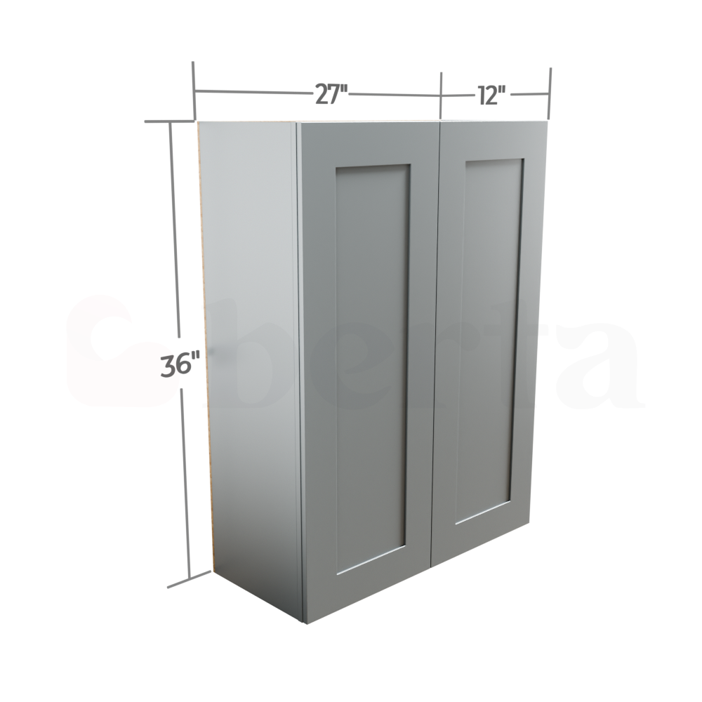 Double Door Wall Cabinet 36" High - Classic Shaker Pre-Assembled - Berta Store 
