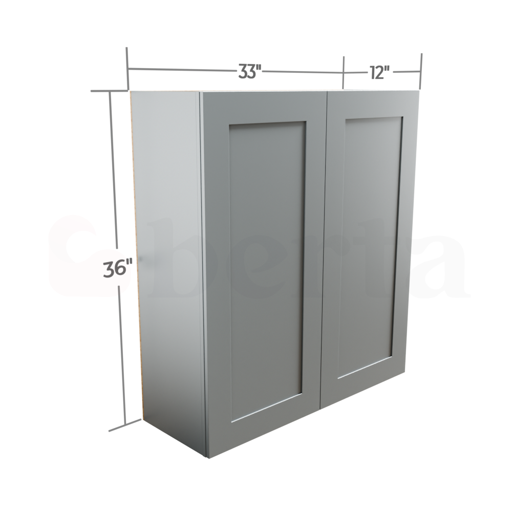 Double Door Wall Cabinet 36" High - Classic Shaker Pre-Assembled - Berta Store 