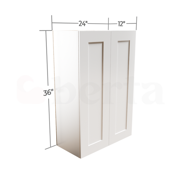 Double Door Wall Cabinet 36" High - Classic Shaker Pre-Assembled - Berta Store 