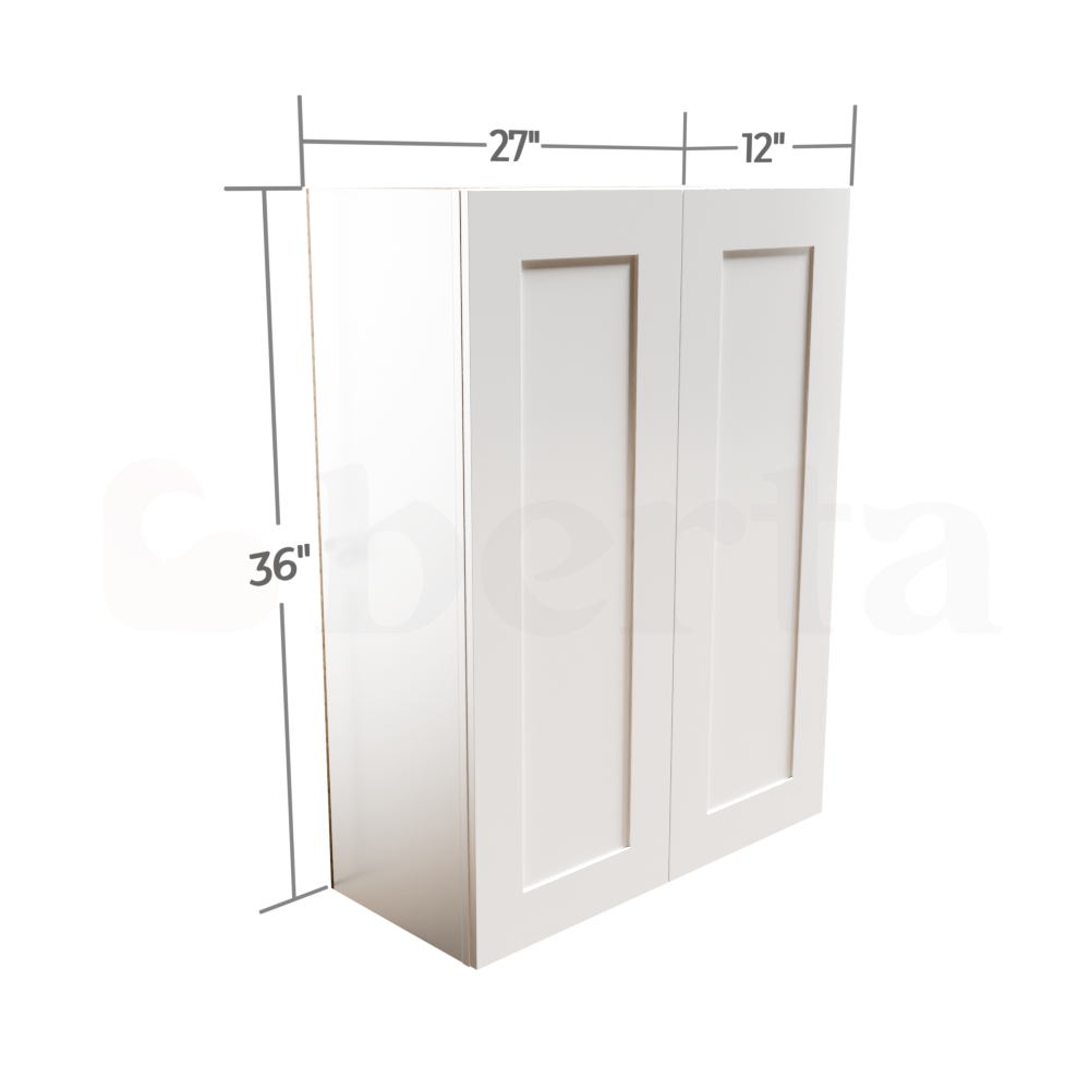 Double Door Wall Cabinet 36" High - Classic Shaker Pre-Assembled - Berta Store 