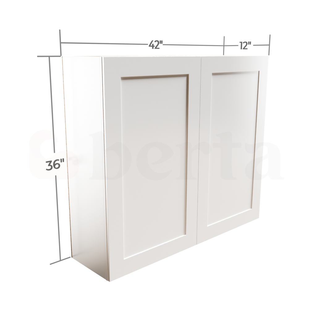 Double Door Wall Cabinet 36" High - Classic Shaker Pre-Assembled - Berta Store 