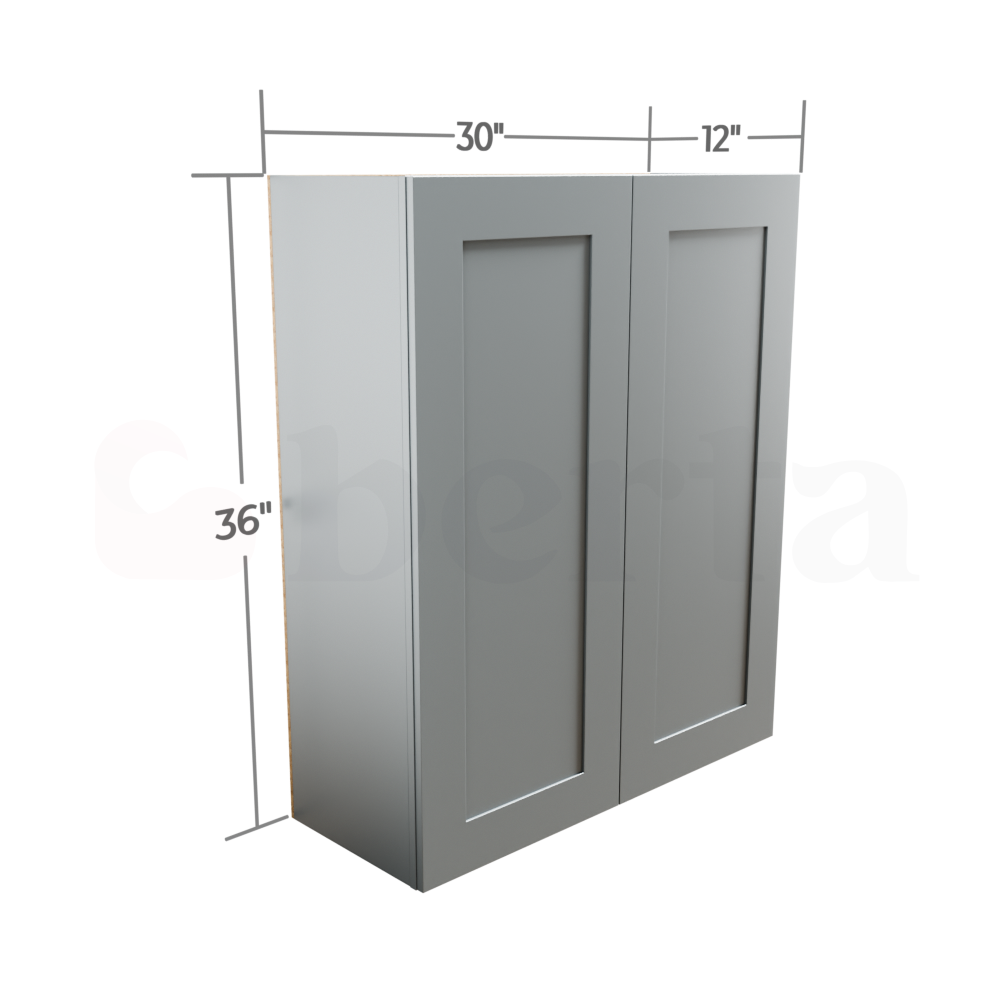 Double Door Wall Cabinet 36" High - Classic Shaker Pre-Assembled - Berta Store 