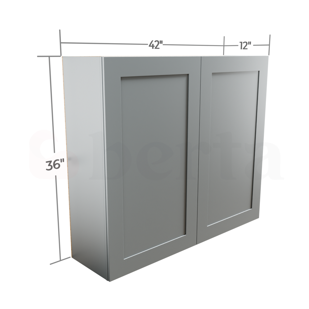 Double Door Wall Cabinet 36" High - Classic Shaker Pre-Assembled - Berta Store 
