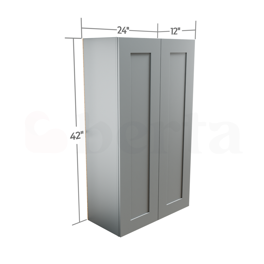 Double Door Wall Cabinet 42" High - Classic Shaker Pre-Assembled - Berta 
