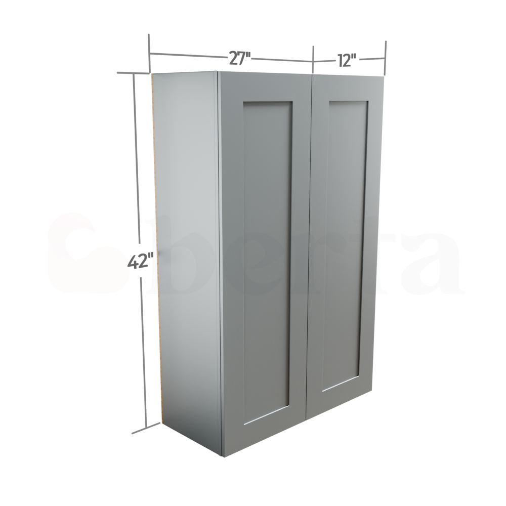Double Door Wall Cabinet 42" High - Classic Shaker Pre-Assembled - Berta Store 