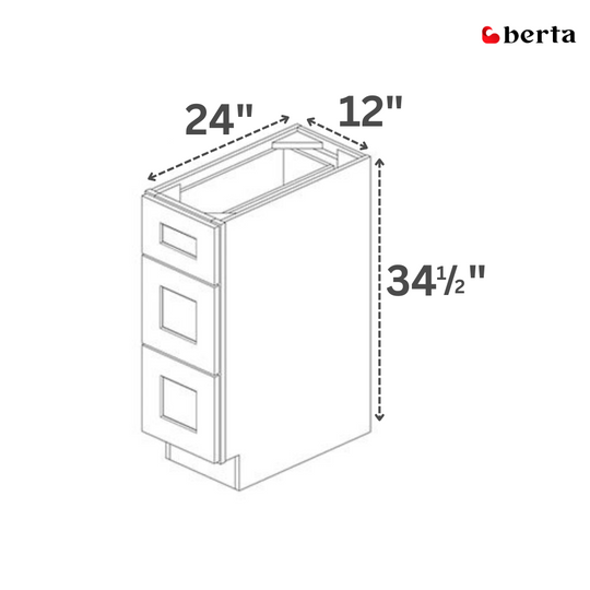 Drawer Base Cabinets - Classic Shaker Pre-Assembled - Berta 
