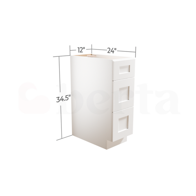 Drawer Base Cabinets - Classic Shaker Pre-Assembled - Berta 