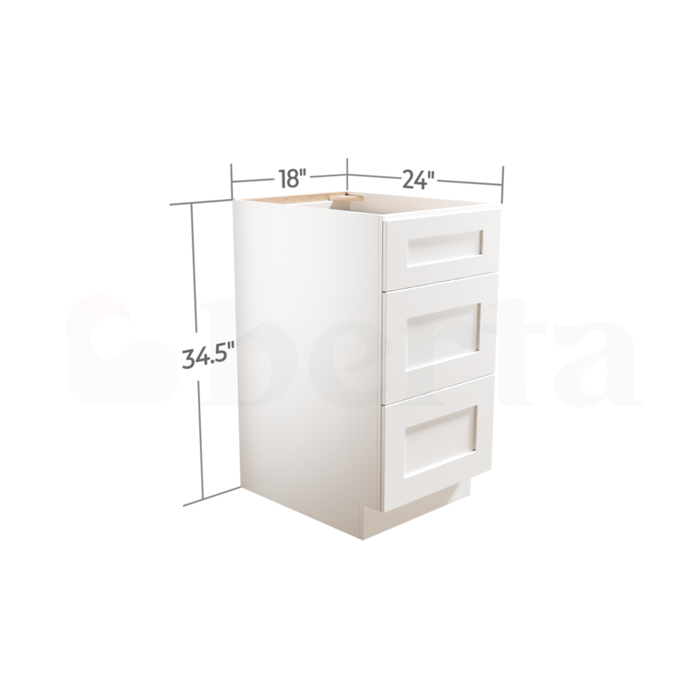 Drawer Base Cabinets - Classic Shaker Pre-Assembled - Berta Store 