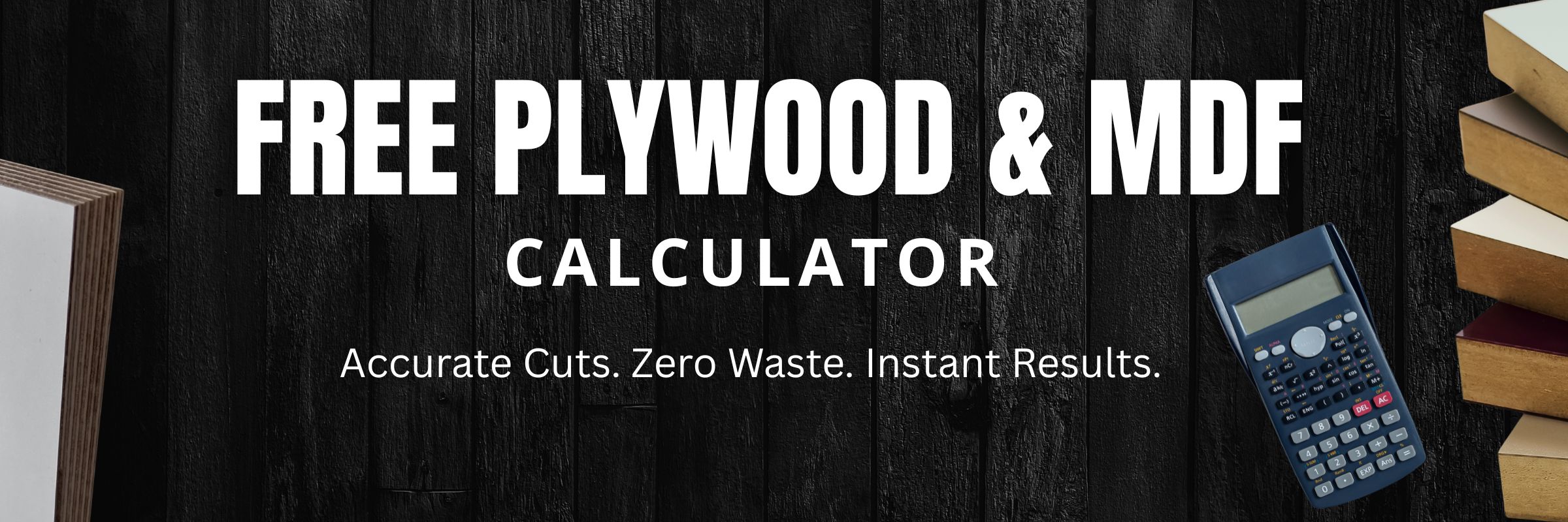 Free plywood and mdf calculator with a brown background. 