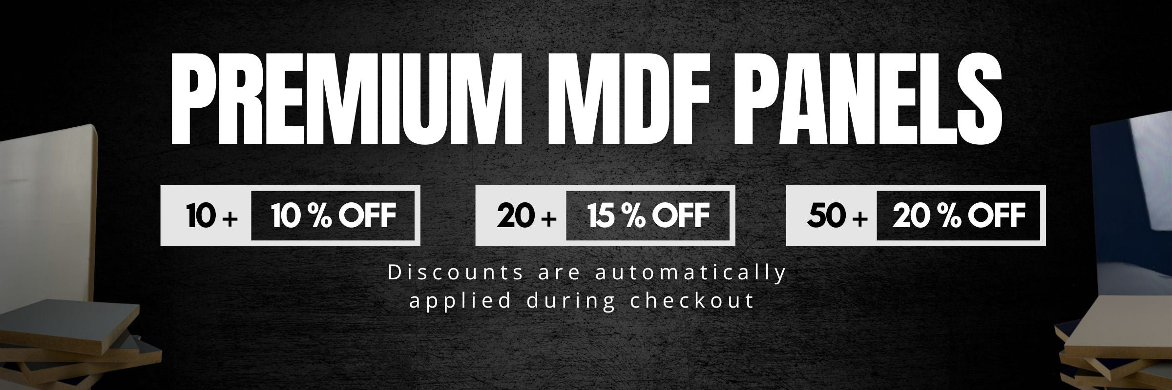 MDF Discount Banner | Acrylic MDF 
Discount Banner | Berta Store