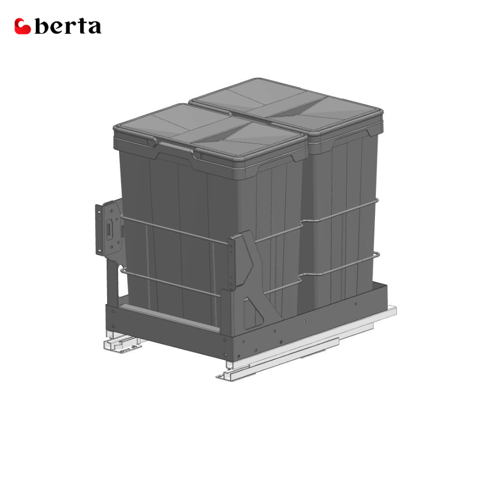 Pull-Out Double Waste Bin for Kitchen Cabinets - Berta Store 