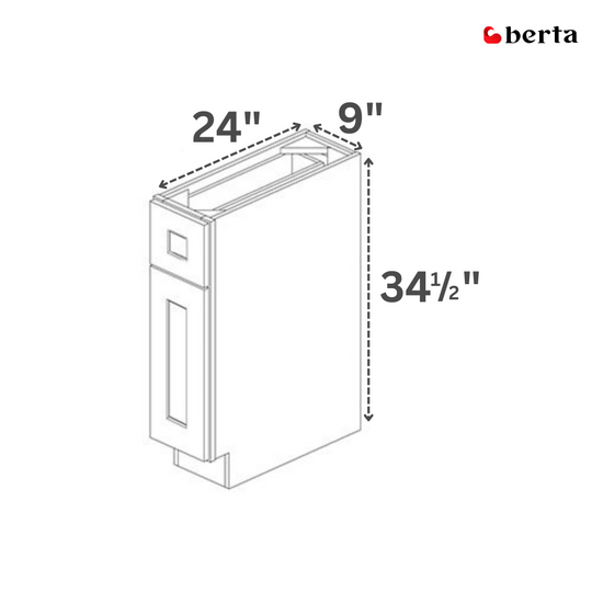 Single Door Base Cabinets - Classic Shaker Pre-Assembled - Berta 
