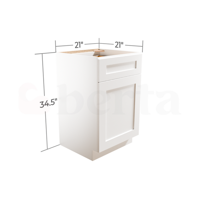 Single Door Base Cabinets - Classic Shaker Pre-Assembled - Berta 