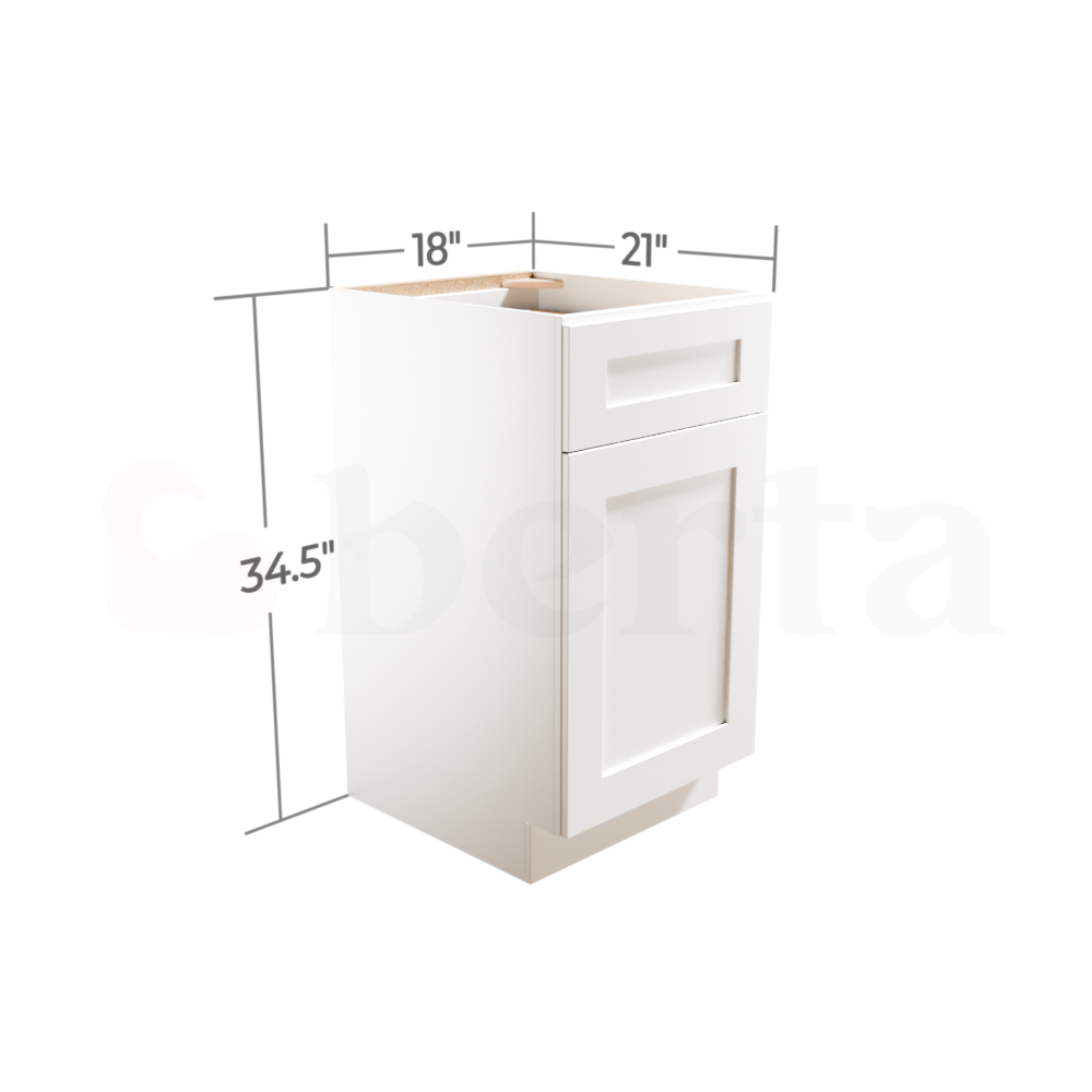 Single Door Base Cabinets - Classic Shaker Pre-Assembled - Berta Store 
