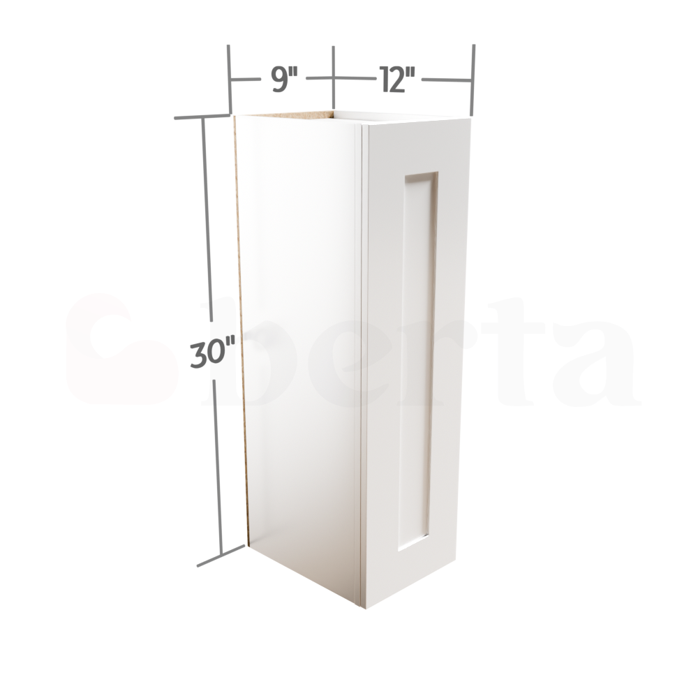Single Door Wall Cabinet 30" High - Classic Shaker Pre-Assembled - Berta 
