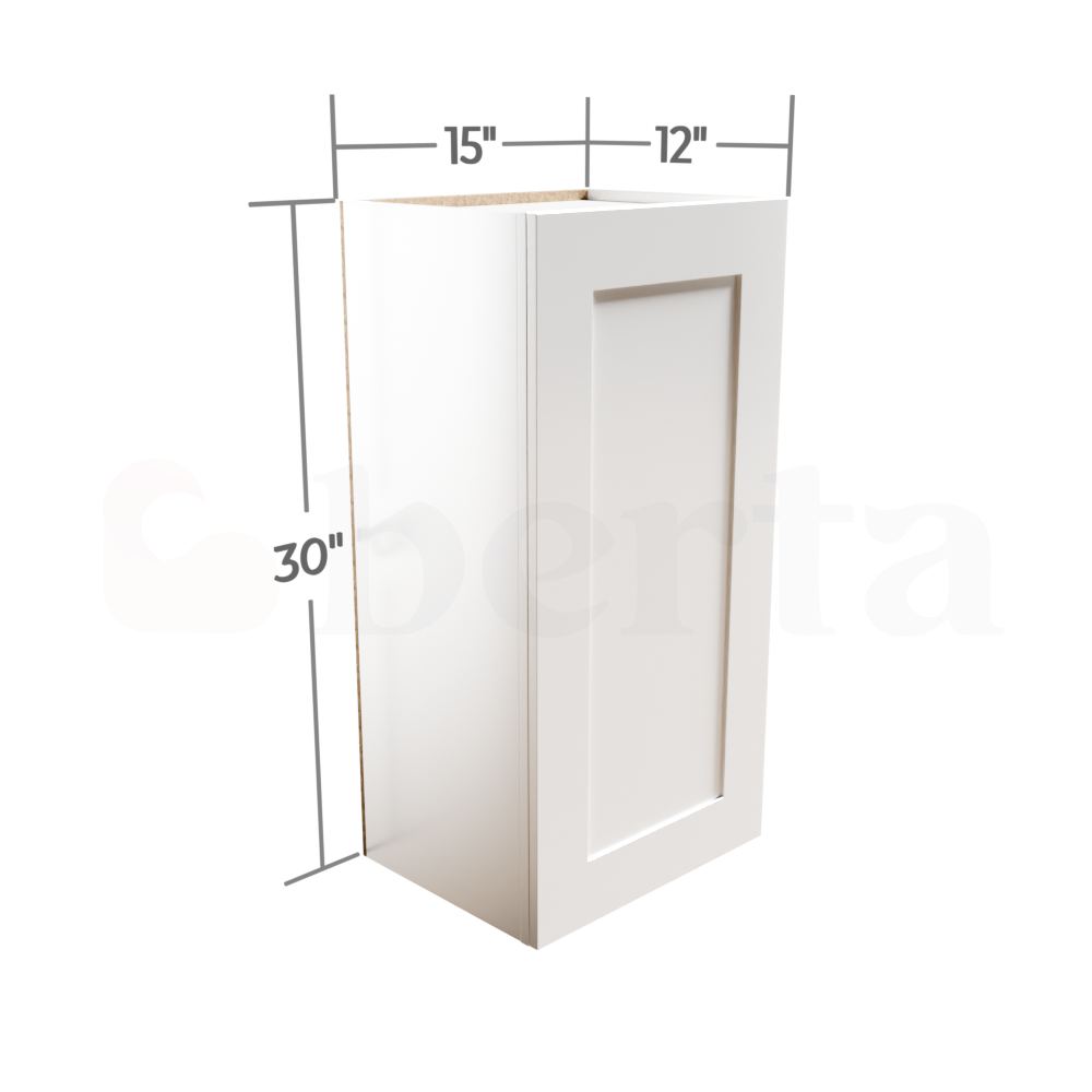 Single Door Wall Cabinet 30" High - Classic Shaker Pre-Assembled - Berta 