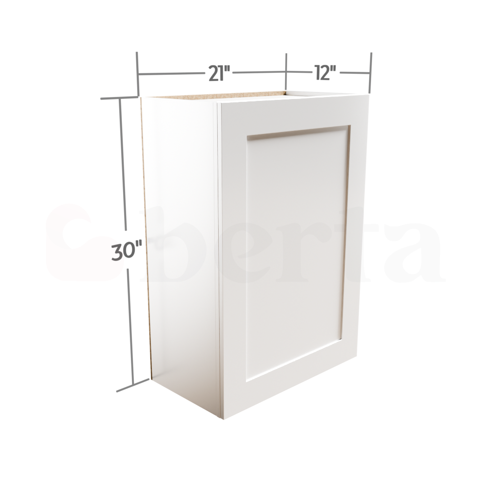 Single Door Wall Cabinet 30" High - Classic Shaker Pre-Assembled - Berta Store 