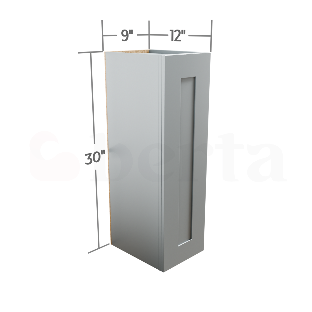 Single Door Wall Cabinet 30" High - Classic Shaker Pre-Assembled - Berta Store 