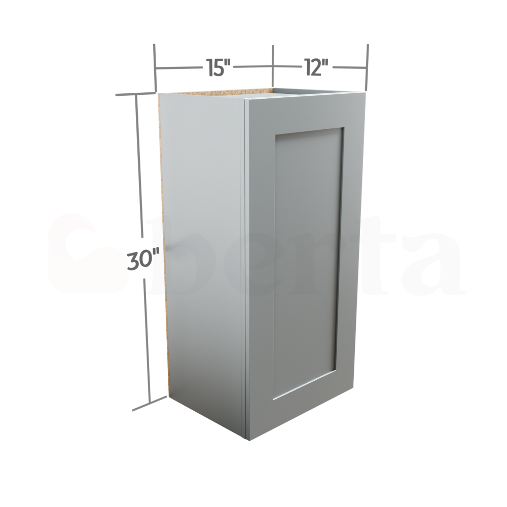Single Door Wall Cabinet 30" High - Classic Shaker Pre-Assembled - Berta Store 