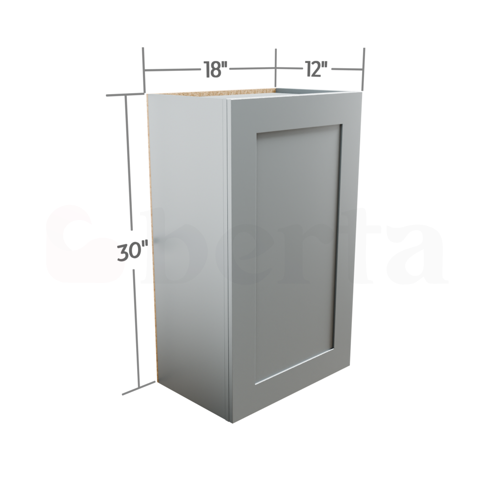 Single Door Wall Cabinet 30" High - Classic Shaker Pre-Assembled - Berta Store 