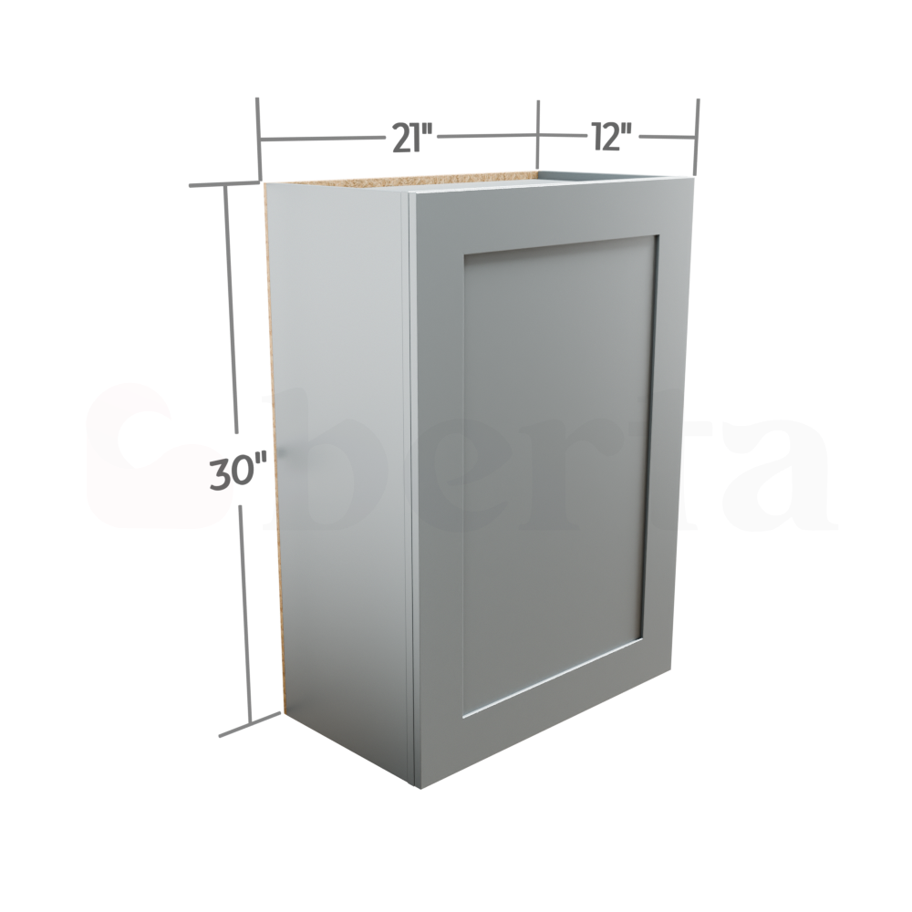 Single Door Wall Cabinet 30" High - Classic Shaker Pre-Assembled - Berta Store 