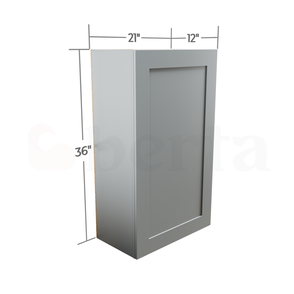 Single Door Wall Cabinet 36" High - Classic Shaker Pre-Assembled - Berta Store 