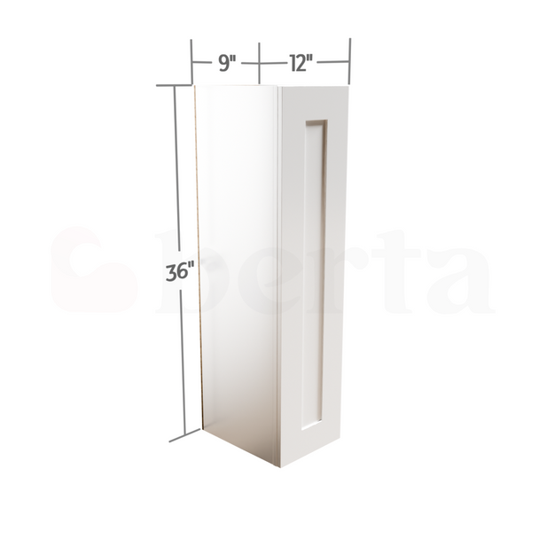 Single Door Wall Cabinet 36" High - Classic Shaker Pre-Assembled - Berta Store 