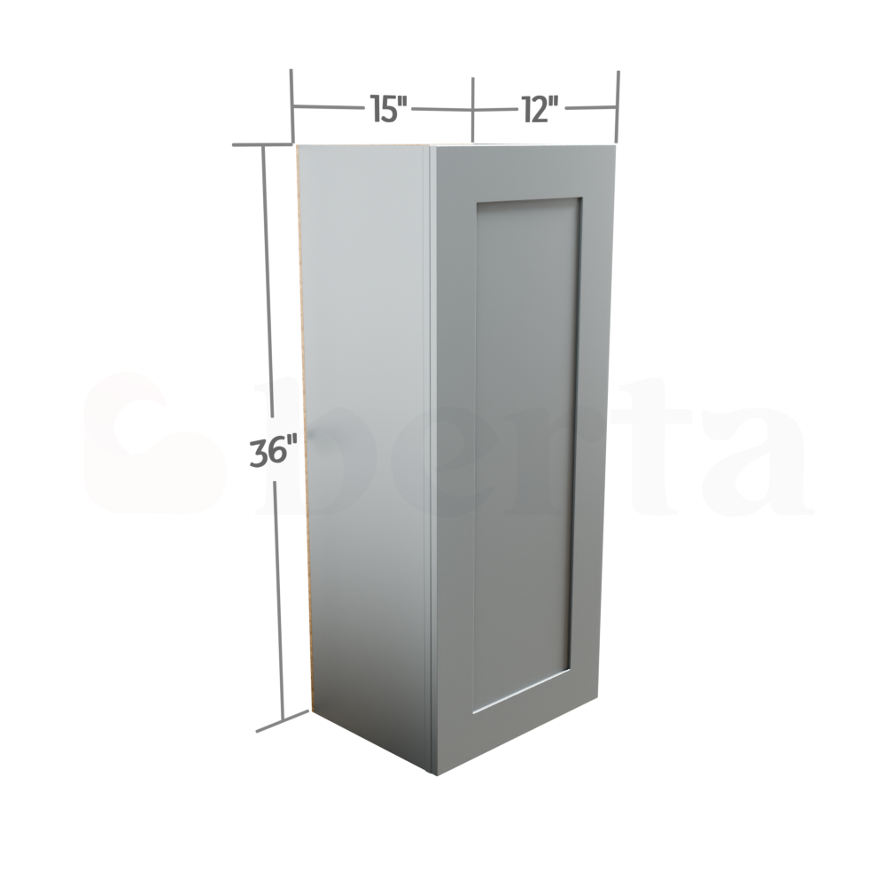 Single Door Wall Cabinet 36" High - Classic Shaker Pre-Assembled - Berta Store 