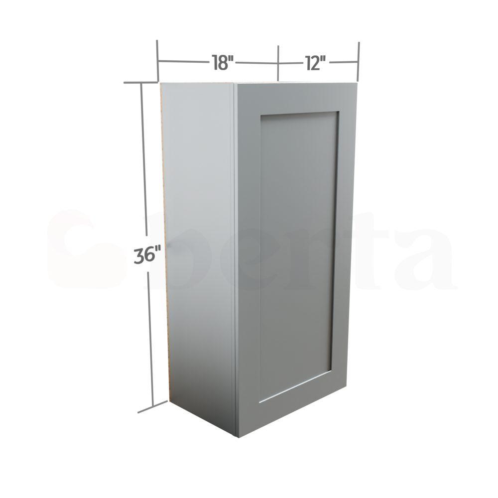 Single Door Wall Cabinet 36" High - Classic Shaker Pre-Assembled - Berta Store 