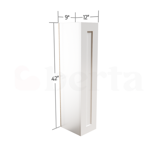 Single Door Wall Cabinet 42" High - Classic Shaker Pre-Assembled - Berta Store 