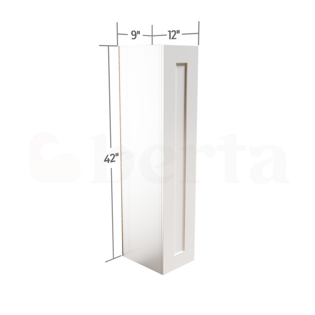 Single Door Wall Cabinet 42" High - Classic Shaker Pre-Assembled - Berta 