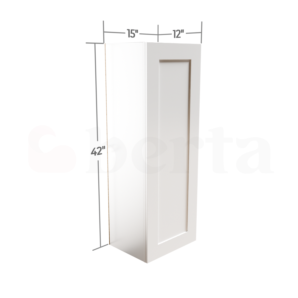 Single Door Wall Cabinet 42" High - Classic Shaker Pre-Assembled - Berta Store 