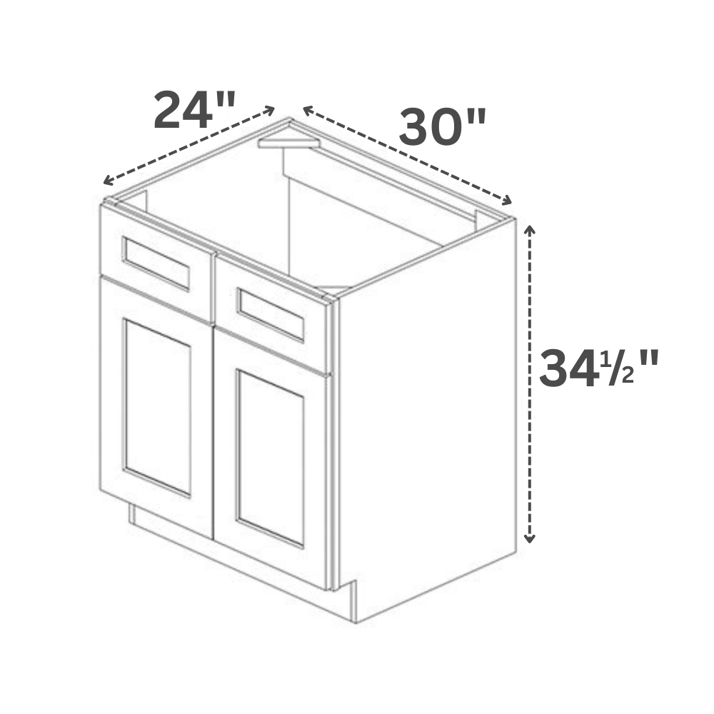 Sink Base Cabinets - Classic Shaker Pre-Assembled - Berta 
