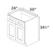 Sink Base Cabinets - Classic Shaker Pre-Assembled - Berta 