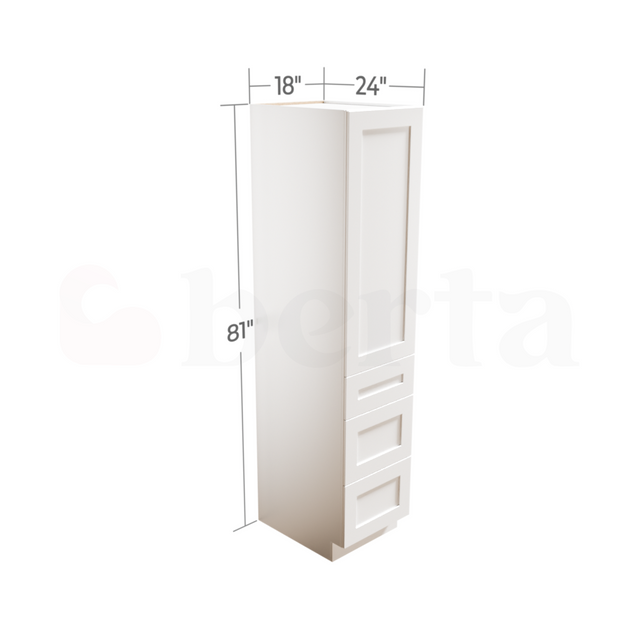 Vanity Linen Cabinet – Classic Shaker Pre-Assembled - Berta 