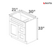 Vanity Sink Base Cabinets – Classic Shaker Pre-Assembled - Berta 