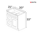 Vanity Sink Base Cabinets – Classic Shaker Pre-Assembled - Berta 