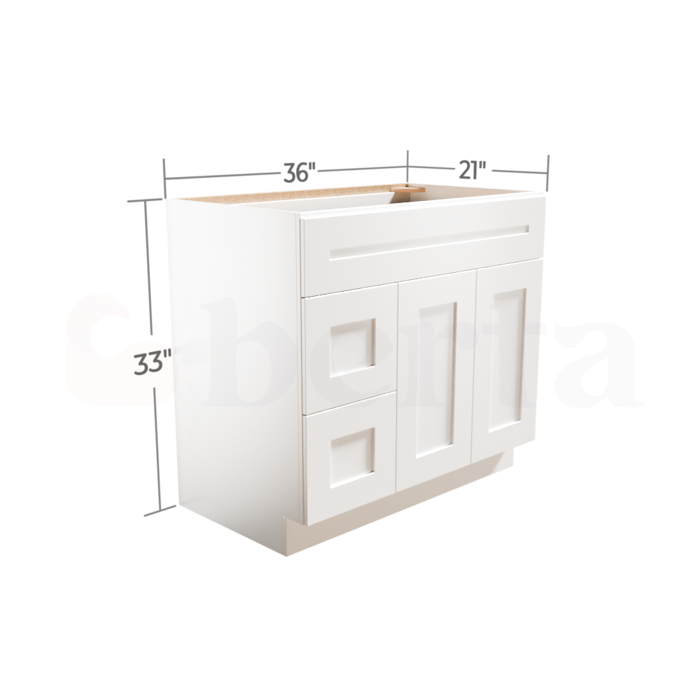 Vanity Sink Base Cabinets – Classic Shaker Pre-Assembled - Berta Store 