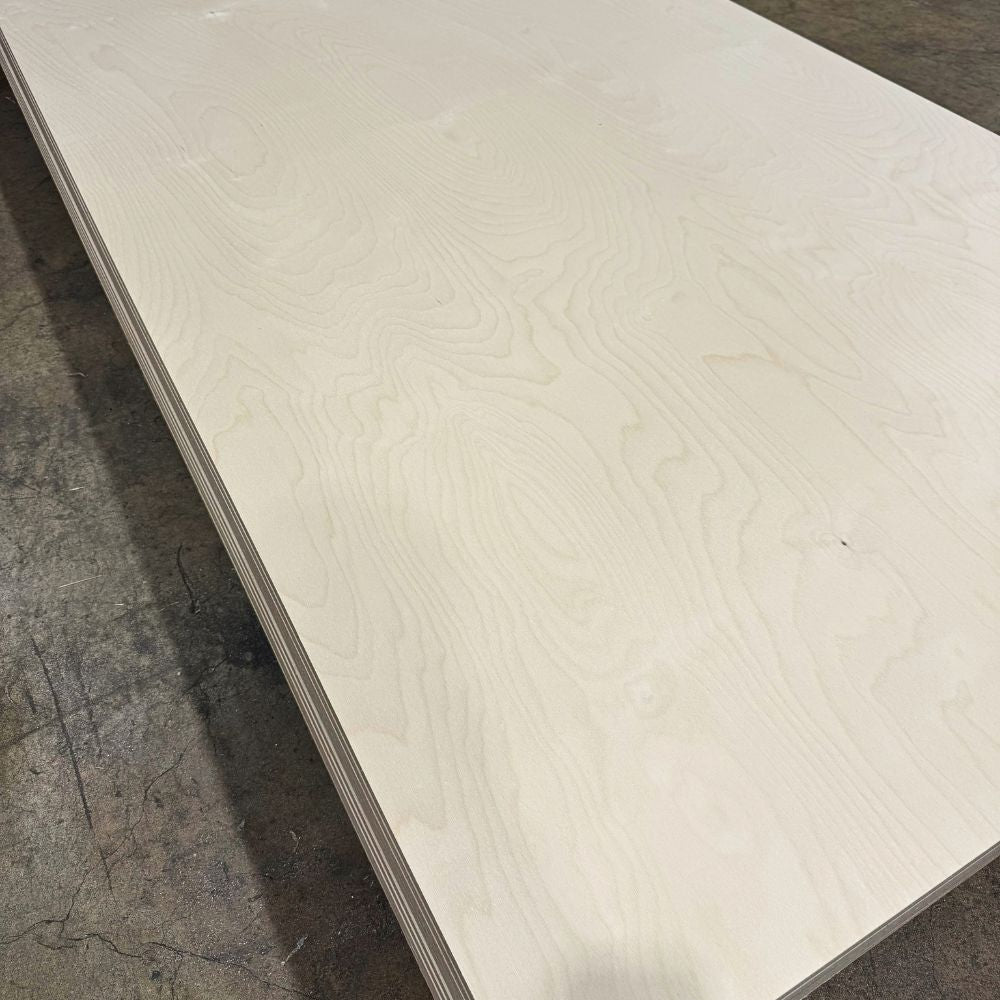 B/BB Baltic Birch plywood 4×8 panel in 3/4-inch thickness showing the smooth birch face and layered edge.