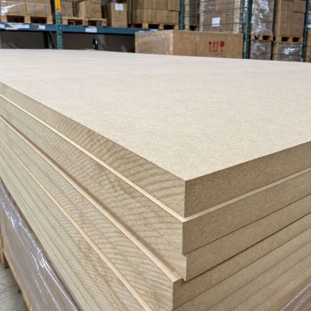 MDF 800 panel stack showing smooth surface and clean machined edges