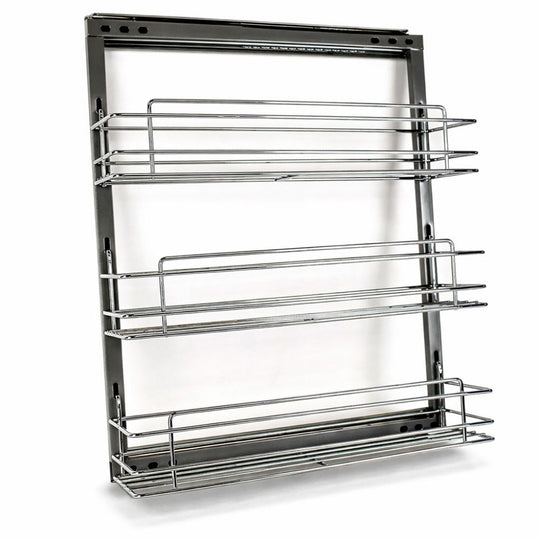 Chrome Pull-Out Spice Rack – 3 Shelf Cabinet Organizer (5.5” Wide) - Berta Store 
