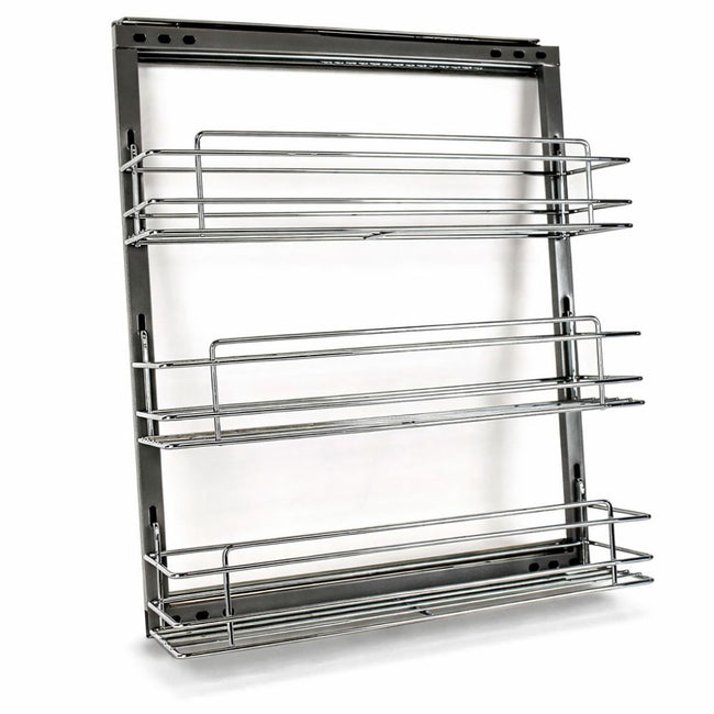 Chrome Pull-Out Spice Rack – 3 Shelf Cabinet Organizer (5.5” Wide) - Berta Store