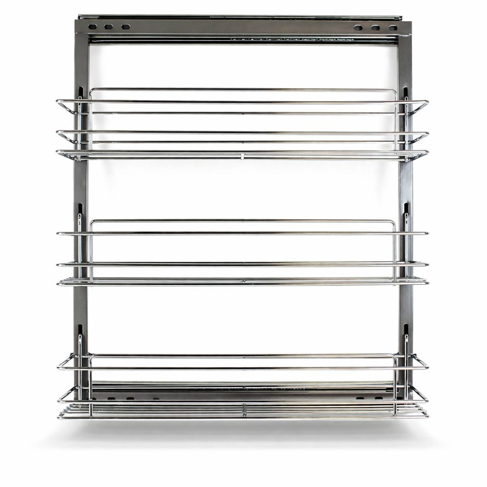 Chrome Pull-Out Spice Rack – 3 Shelf Cabinet Organizer (5.5” Wide) - Berta Store 