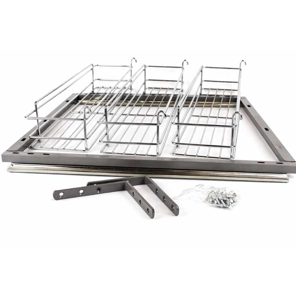 Chrome Pull-Out Spice Rack – 3 Shelf Cabinet Organizer (5.5” Wide) - Berta Store 